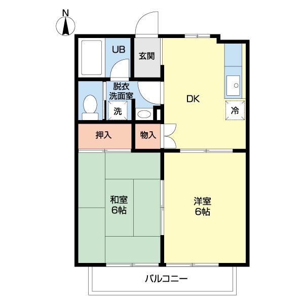 プレミール(2DK/2階)の間取り写真