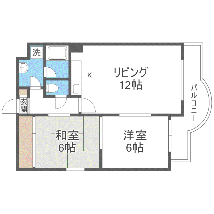 ティアラ豊平公園(2LDK/1階)の間取り写真