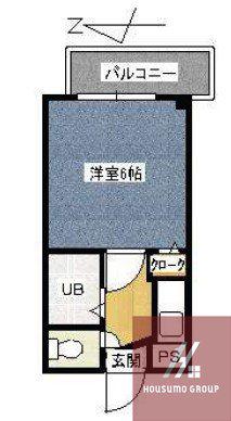ウエルネス上本町(ワンルーム/5階)の間取り写真