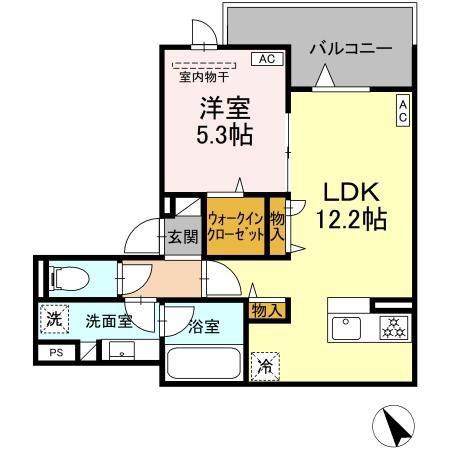 ASSET-COURT世田谷船橋(1LDK/2階)の間取り写真