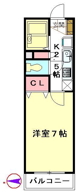 カージィーズ21(1K/4階)の間取り写真