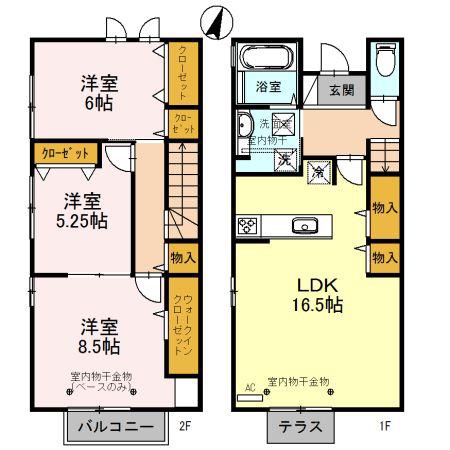 PATIO(3LDK/1階)の間取り写真