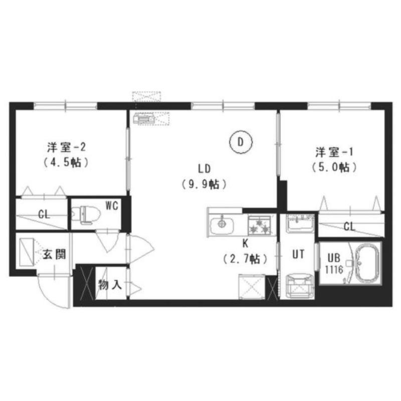 平岸3-5(2LDK/1階)の間取り写真