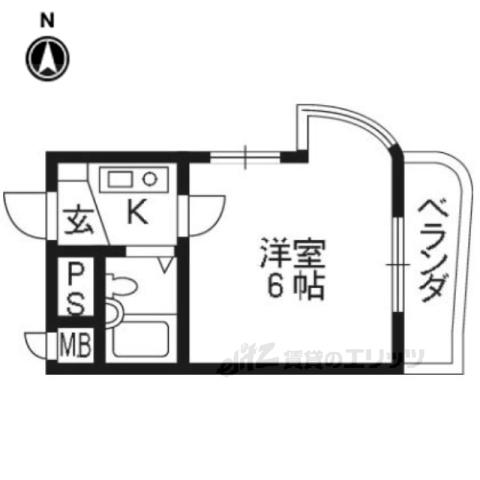 ルネサンス(1K/3階)の間取り写真