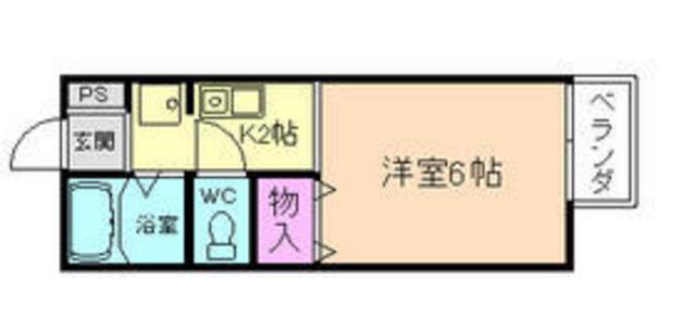 パークハイム(1K/2階)の間取り写真