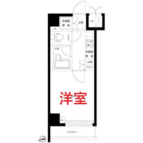 ルーブル大井町参番館(1K/3階)の間取り写真