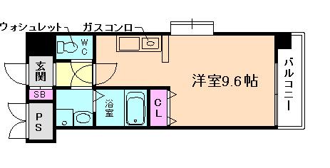 エクセレント上新15(ワンルーム/9階)の間取り写真