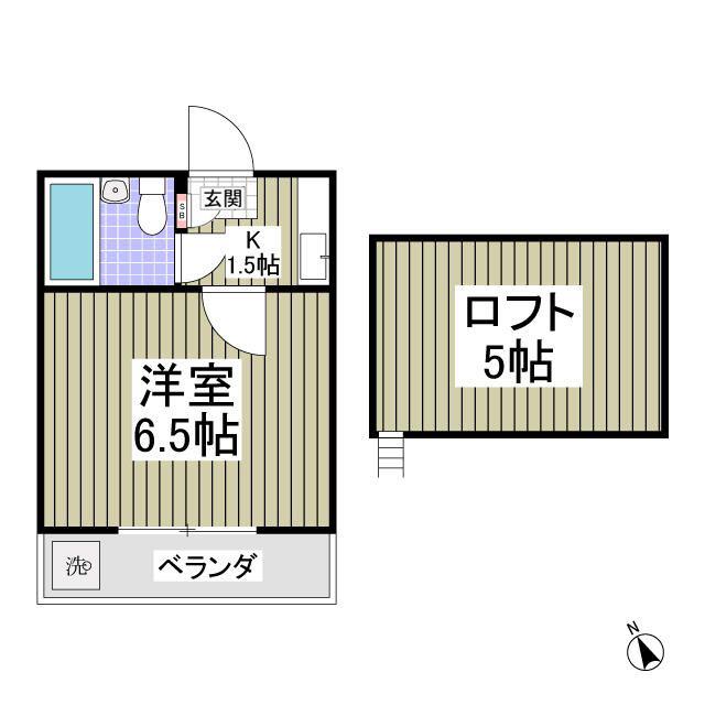 クリアス北坂戸D(1K/2階)の間取り写真