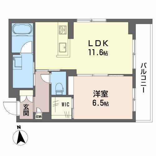 ルミエール ベレオ茶屋町(1LDK/3階)の間取り写真