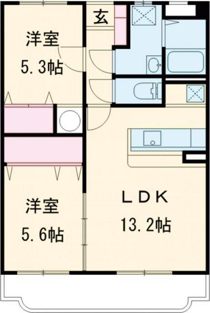ユーミーなでしこ(2LDK/2階)の間取り写真