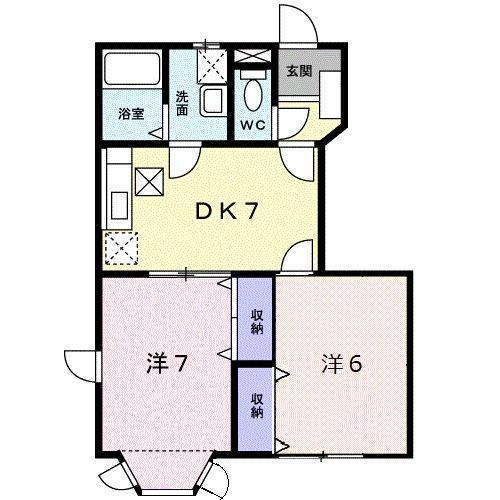 クレストール高島(2DK/1階)の間取り写真