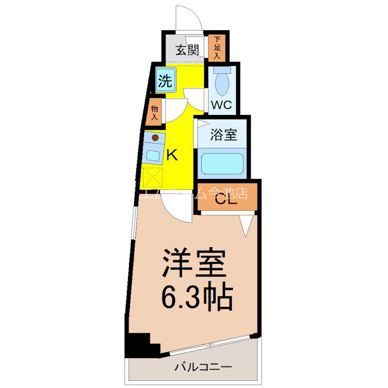 アンフィニM(1K/5階)の間取り写真