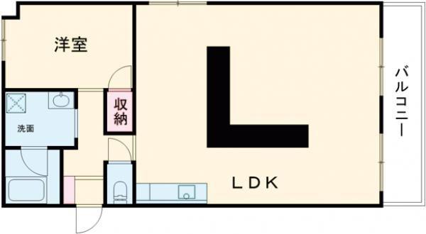 サンコーポ国分(1LDK/3階)の間取り写真
