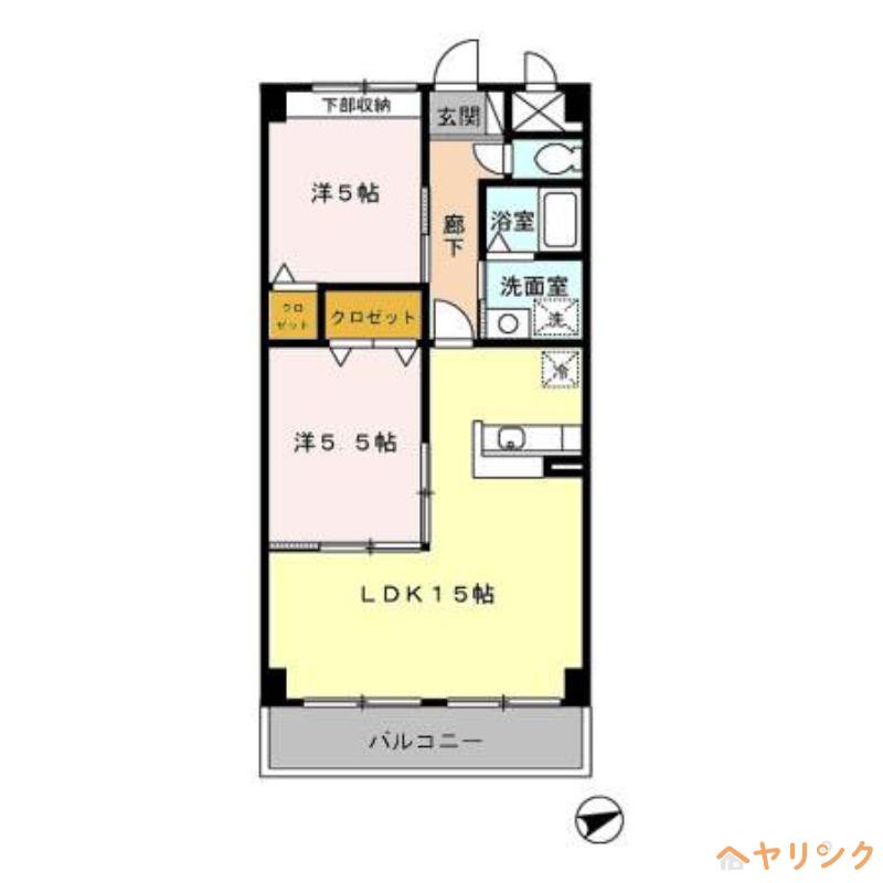 マーヴェラス(2LDK/5階)の間取り写真
