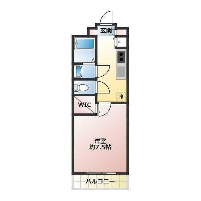 グランピュア(1K/2階)の間取り写真