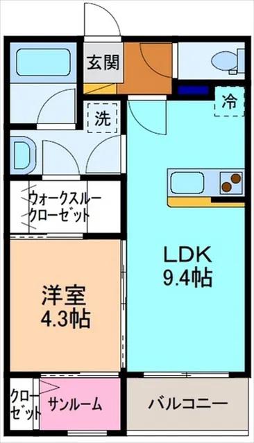 セントアース(1LDK/2階)の間取り写真