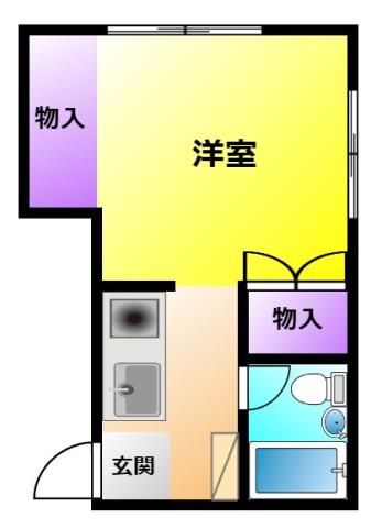 キューノハウス(1K/2階)の間取り写真