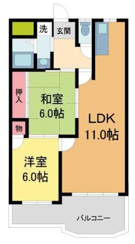 ベル・カンポ甲子園(2LDK/3階)の間取り写真