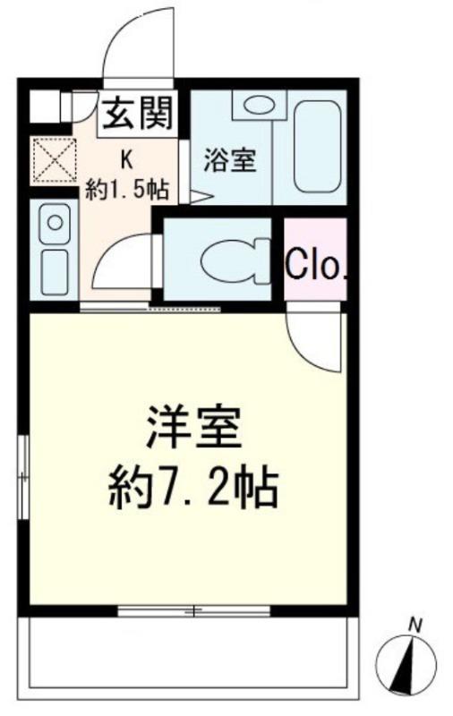 レスコート蕨(1K/2階)の間取り写真