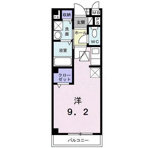 サンライズ栄和(ワンルーム/1階)の間取り写真