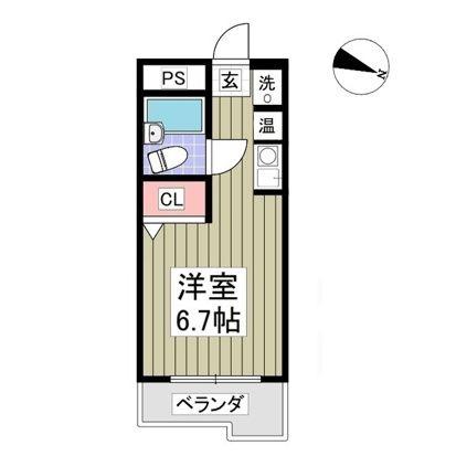 ユーコート鴨居(ワンルーム/4階)の間取り写真