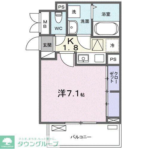 ピヴォワンヌ(1K/2階)の間取り写真