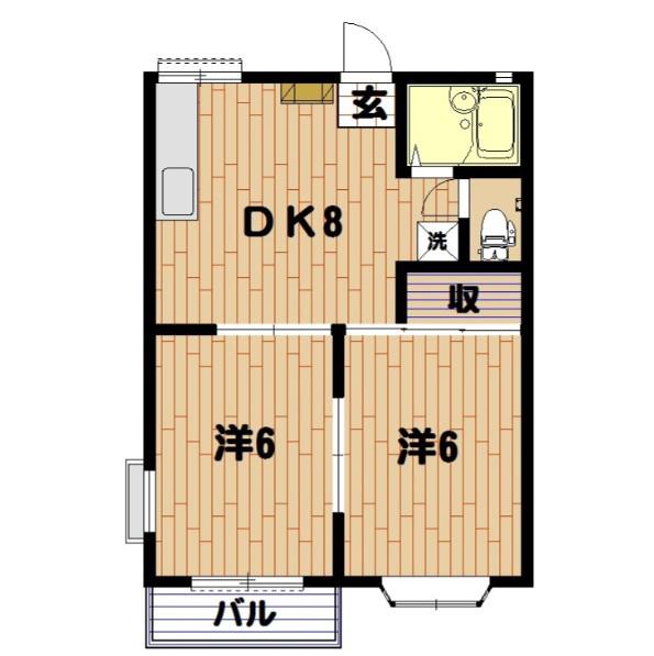 マイソフィアPART1(2DK/2階)の間取り写真