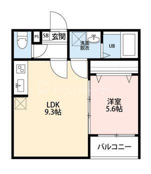 CAREZZA足立入谷(1LDK/2階)の間取り写真