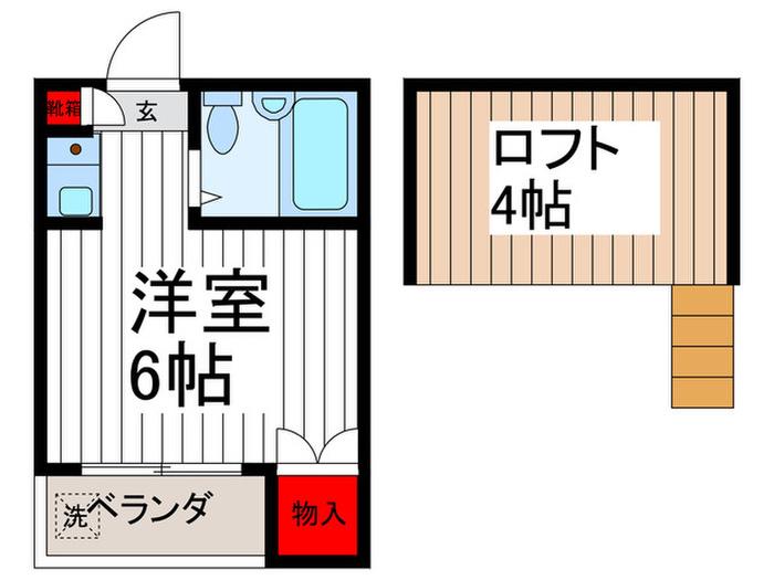 マスパル上石神井(ワンルーム/2階)の間取り写真
