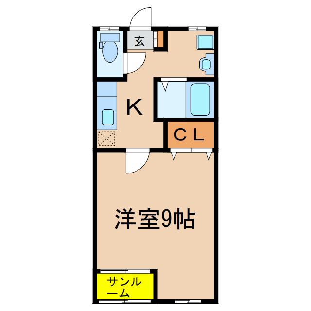 メゾンドシャルマン(1K/2階)の間取り写真