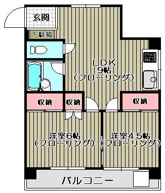 白井マンション(2LDK/3階)の間取り写真