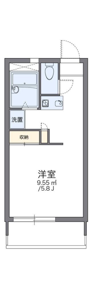 レオパレス中居(1K/1階)の間取り写真