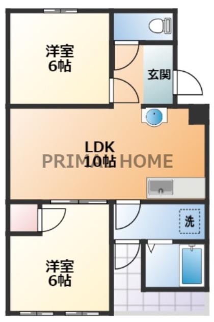 東和マンション(2LDK/4階)の間取り写真