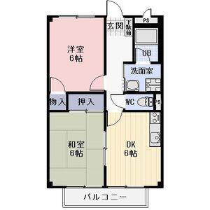 コーポショウカ(2DK/1階)の間取り写真