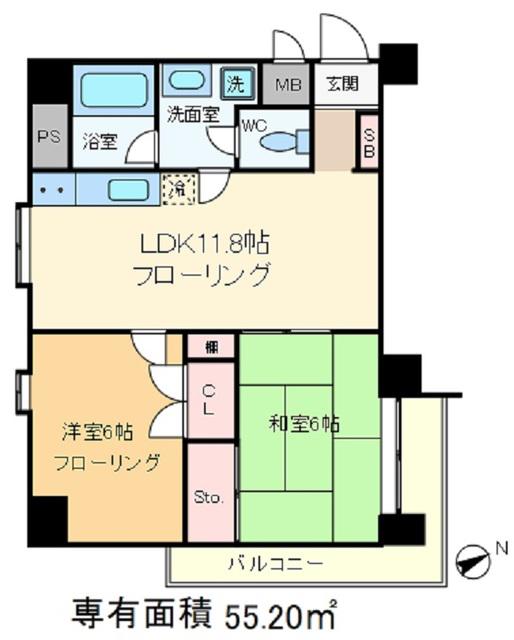ライブ赤羽(2LDK/9階)の間取り写真