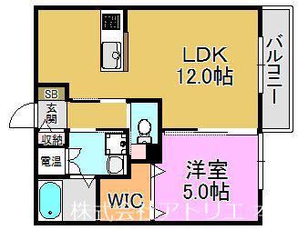 BREEZE COURT(1LDK/2階)の間取り写真