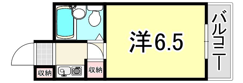 ハイステージ武庫之荘(1K/4階)の間取り写真