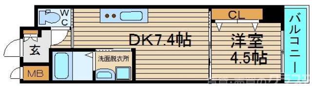 リアライズ深井駅前(1DK/7階)の間取り写真