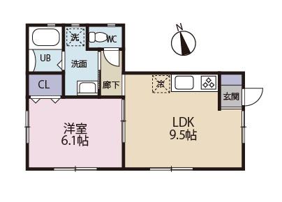 イラーレ蒲田(1LDK/1階)の間取り写真