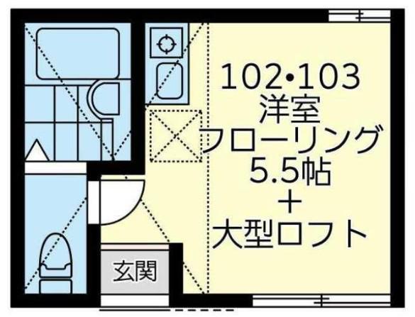 ユナイト戸部メルボルンの杜(ワンルーム/1階)の間取り写真