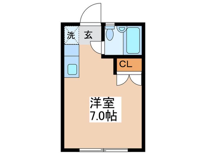 スバルハイム(ワンルーム/1階)の間取り写真