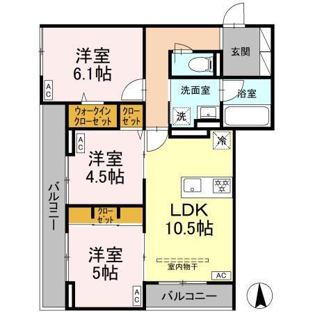 グランドゥール ラテール(3LDK/3階)の間取り写真