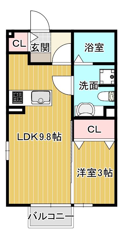 モナリエSATOU(1LDK/1階)の間取り写真