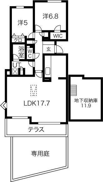 藤和ライブタウン鹿子殿(2SLDK/1階)の間取り写真
