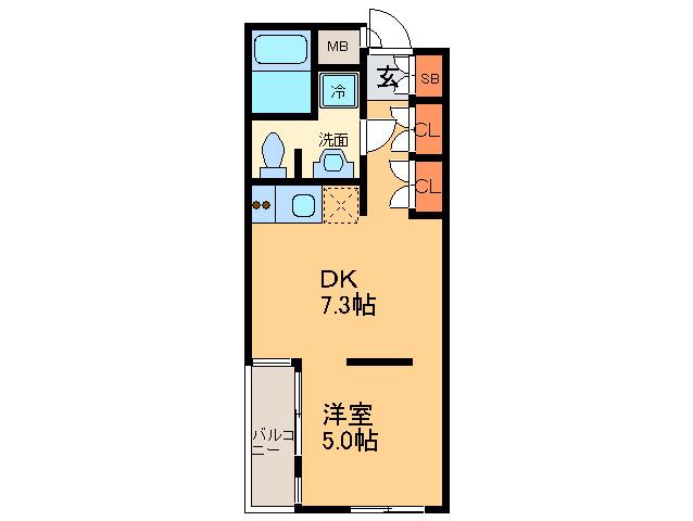 フォレスト久屋公園(1DK/8階)の間取り写真