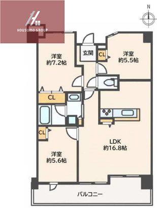 ソラリス住道(4LDK/20階)の間取り写真
