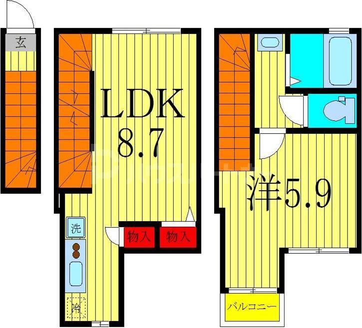 グリーンフォレスト亀有(1LDK/1階)の間取り写真