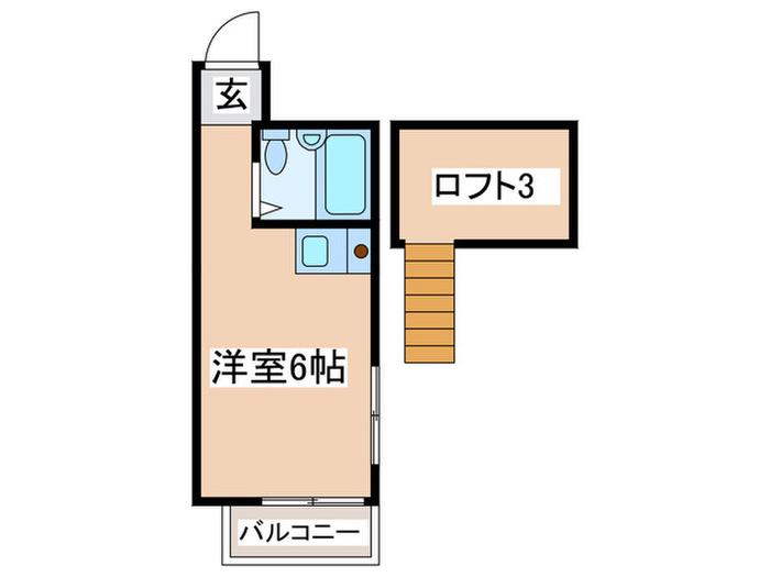 ホットハウス仙川(ワンルーム/2階)の間取り写真