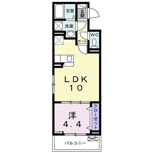 リベルテ リンク(1LDK/3階)の間取り写真