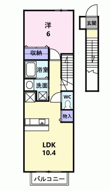 ペルージュ(1LDK/2階)の間取り写真